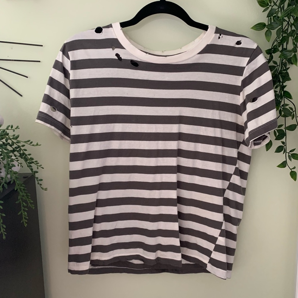 PacSun distressed stripped t-shirt